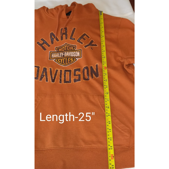 Harley Davidson Hoodie Sweatshirt Pullover Adult Orange Colorado Fanatics M - Picture 11 of 16